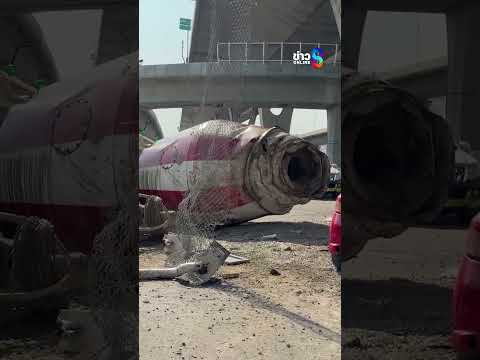 Cement Mixer Truck Plunges from Bridge, Driver Critically Hurt
